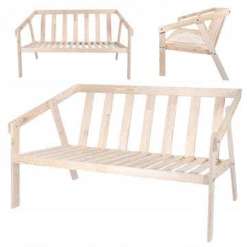 Vrtna klop za balkon 126x76x76 cm, lesena, brez impregnacije