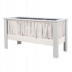 Velik lesen pravokoten vrtni lonec s 3 plastičnimi vložki 100x41x53 cm