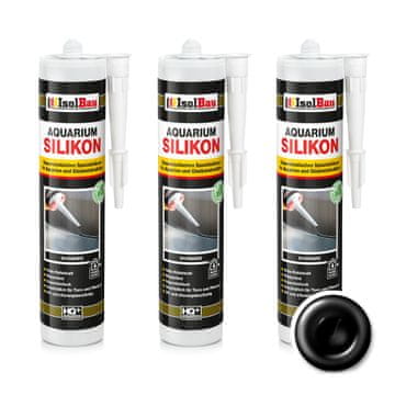 IsolBau črni silikon za akvarij 3 x 300 ml