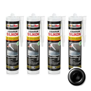 IsolBau črni silikon za akvarij 4 x 300 ml