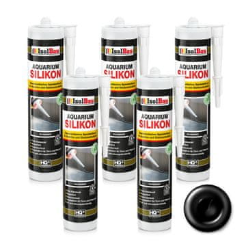 IsolBau črni silikon za akvarij 5 x 300 ml