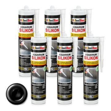 IsolBau črni silikon za akvarij 6 x 300 ml