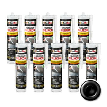 IsolBau črni silikon za akvarij 10 x 300 ml
