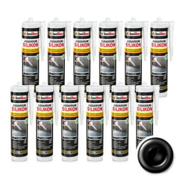 IsolBau črni silikon za akvarij 12 x 300 ml