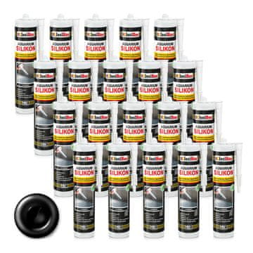 IsolBau črni silikon za akvarij 20 x 300 ml