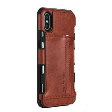 GS Hibridni ovitek Two Cards za iPhone XS Max 6.5 - rjav
