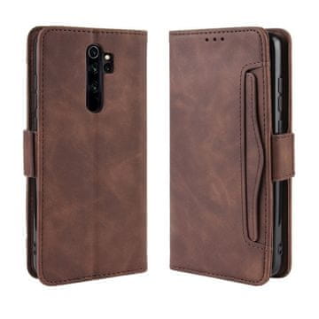 GS Ovitek s preklopom za Xiaomi Redmi Note 8 Pro, reža za kartico, rjava