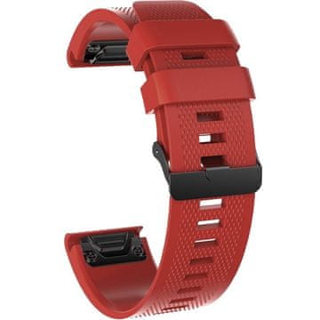 GS Silikonski pašček QuickFit za Garmin Fenix 26 mm, rdeč