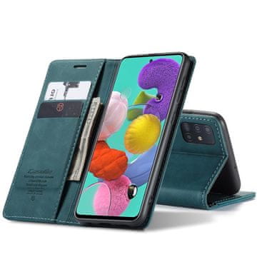 CaseMe Ovitek za Samsung Galaxy A51, usnjena denarnica, zelena
