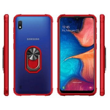 Overboard Hibridni ovitek z obročem za Samsung Galaxy A10, rdeč