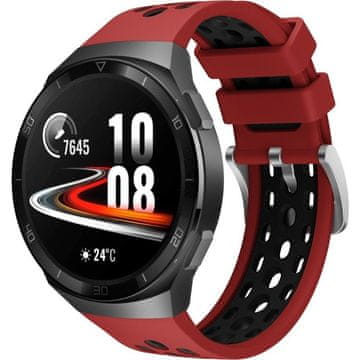 GS Silikonski pašček za Huawei Watch GT 2e, rdeč / črn