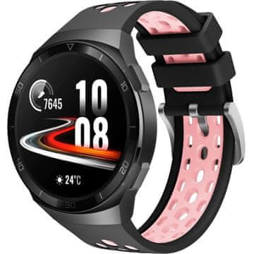 GS Silikonski pašček za Huawei Watch GT 2e, črn/roza