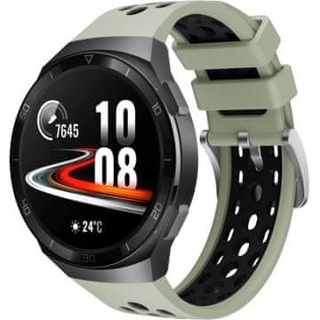 GS Silikonski pašček za Huawei Watch GT 2e, zelen/črn