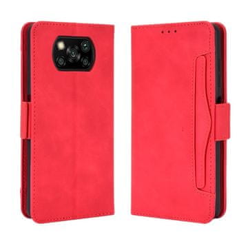 GS Ovitek z zaklopom za Xiaomi Poco X3 NFC / Poco X3 Pro, reža za kartico, rdeč