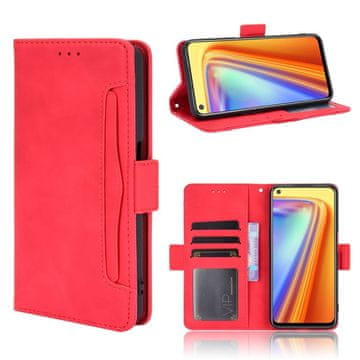GS Realme 7 preklopni ovitek, reža za kartico, rdeč