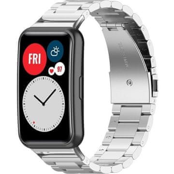 GS Zapestnica iz nerjavečega jekla za Huawei Watch Fit - srebrna