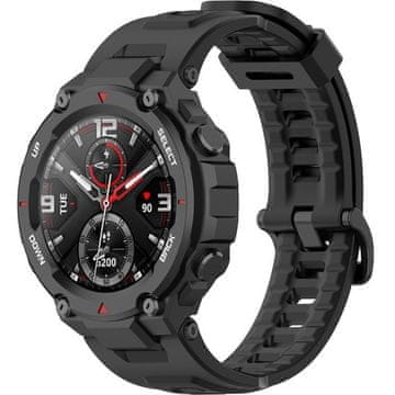 GS Silikonski pašček za Amazfit T-Rex/T-Rex PRO, črne barve