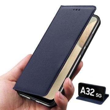 Overboard Usnjena denarnica za Samsung Galaxy A32 5G, temno modra