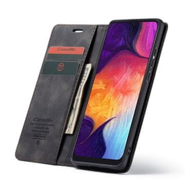 CaseMe Ovitek za Samsung Galaxy A50/A50S/A30S, usnjena denarnica, črna