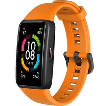 GS Silikonski pašček za Huawei Band 6 / Honor Band 6, oranžen