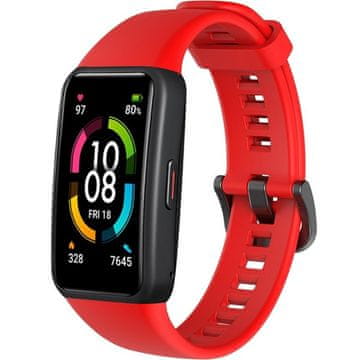 GS Silikonski pašček za Huawei Band 6 / Honor Band 6, rdeč