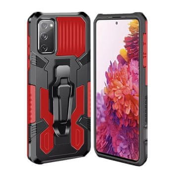 Overboard Hibridni ovitek KickStand za Samsung Galaxy A02s, rdeč