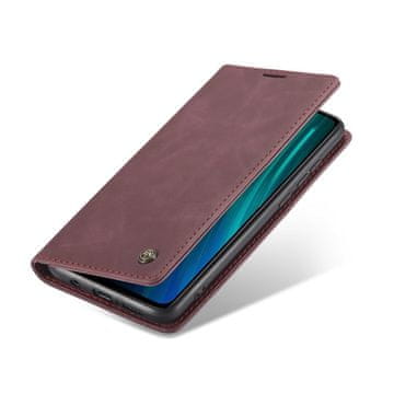 CaseMe Ovitek za Xiaomi Redmi Note 8 Pro, usnjena denarnica, rdeča