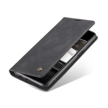 CaseMe Ovitek za Xiaomi za Redmi Note 9s / 9 Pro, usnjena denarnica, črna