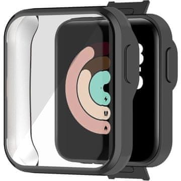 GS Silikonski ovitek 2v1 z zaščitnim ovitkom za zaslon za Xiaomi Mi Watch Lite, črn