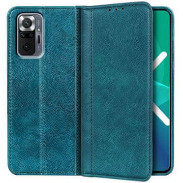 GS Ovitek za Xiaomi Redmi Note 10 Pro, denarnica iz usnja Litchi, zelena