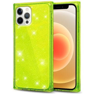 GS Kvadratni bleščeči ovitek za iPhone 12 Pro, zelen
