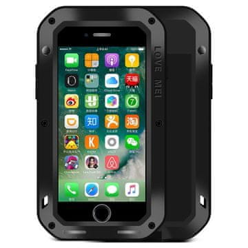 Love Mei Ovitek za iPhone 7/8/SE 2020/SE 2022, ojačan s steklom, črn