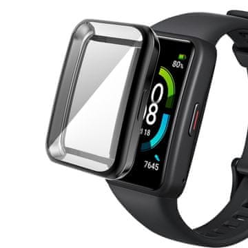 GS Ovitek 2 v 1 z zaščitnim ovitko za Huawei Band 6/7, črn