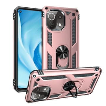 GS Oklepni ovitek za Xiaomi Mi 11 Lite / Mi 11 Lite 5G / 11 Lite 5G NE, Nox Case Ring, roza zlata