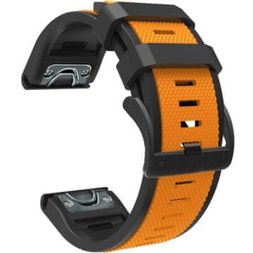 GS Silikonski pašček Quickfit 22 mm za Garmin, oranžen / črn
