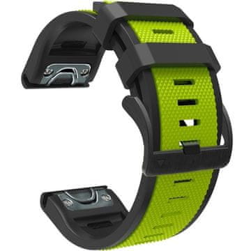 GS Silikonski pašček Quickfit 22 mm za Garmin, limetno zelen/črn