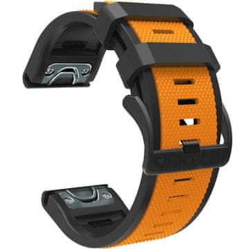 GS Silikonski pašček Quickfit 26 mm za Garmin, oranžen / črn