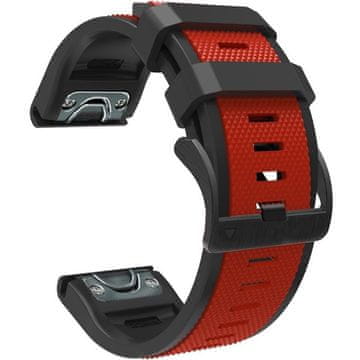 GS Silikonski pašček Quickfit 26 mm za Garmin, rdeč/črn