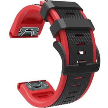 GS Silikonski pašček Quickfit 26 mm za Garmin, črn/rdeč