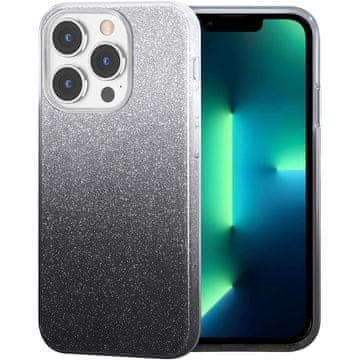 GS Bleščeč ovitek za iPhone 13 Pro, srebrn/črn