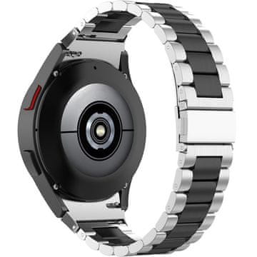 GS Zapestnica za Samsung Galaxy Watch 4/5/6 40/42/43/44/45/46/47 mm, črna/srebrna