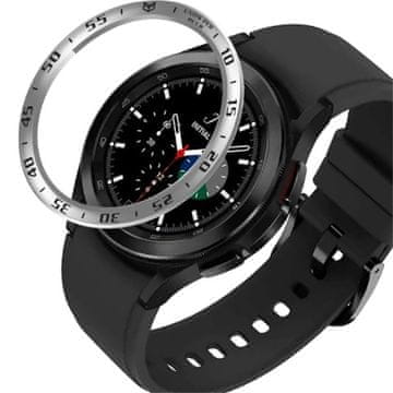 GS Ovitek z obročem za Galaxy Watch 4 Classic 46 mm, srebrn