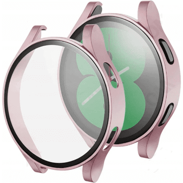 GS Ovitek 2 v 1 + kaljeno steklo za Samsung Galaxy Watch 4 44 mm, roza