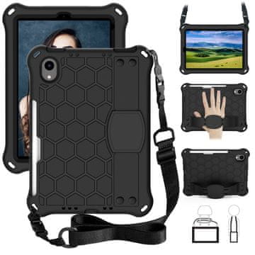 Overboard Ovitek za iPad mini 8,3" A17 Pro 2024 / 2021 (7./6. generacija), satjast videz s paščkom, črn