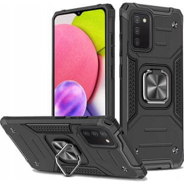 Overboard Ovitek KickStand Ring za Samsung Galaxy A03s, zaščitni, črn