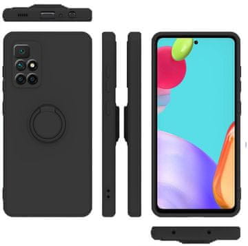 Overboard Gladek obroč za Xiaomi Redmi 10, črn