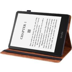 GS Ovitek za Amazon Kindle Paperwhite 5 (2021), vtisnjen cvet, rjav