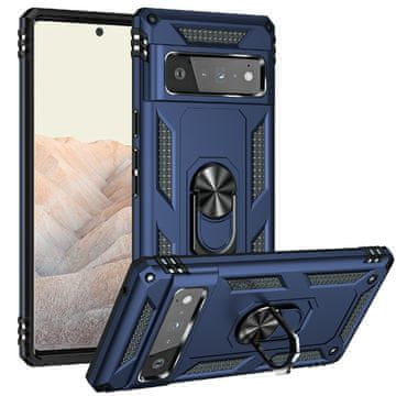 GS Oklepni ovitek za Google Pixel 6 Pro, Nox Case Ring, temno moder