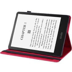 GS Ovitek za Amazon Kindle Paperwhite 5 (2021), z vzorcem rože, rdeč