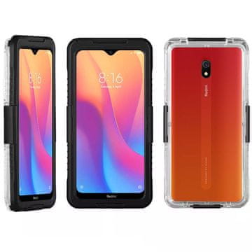 GS Vodoodporno ohišje IP68 za Xiaomi Redmi 8A, črne barve
